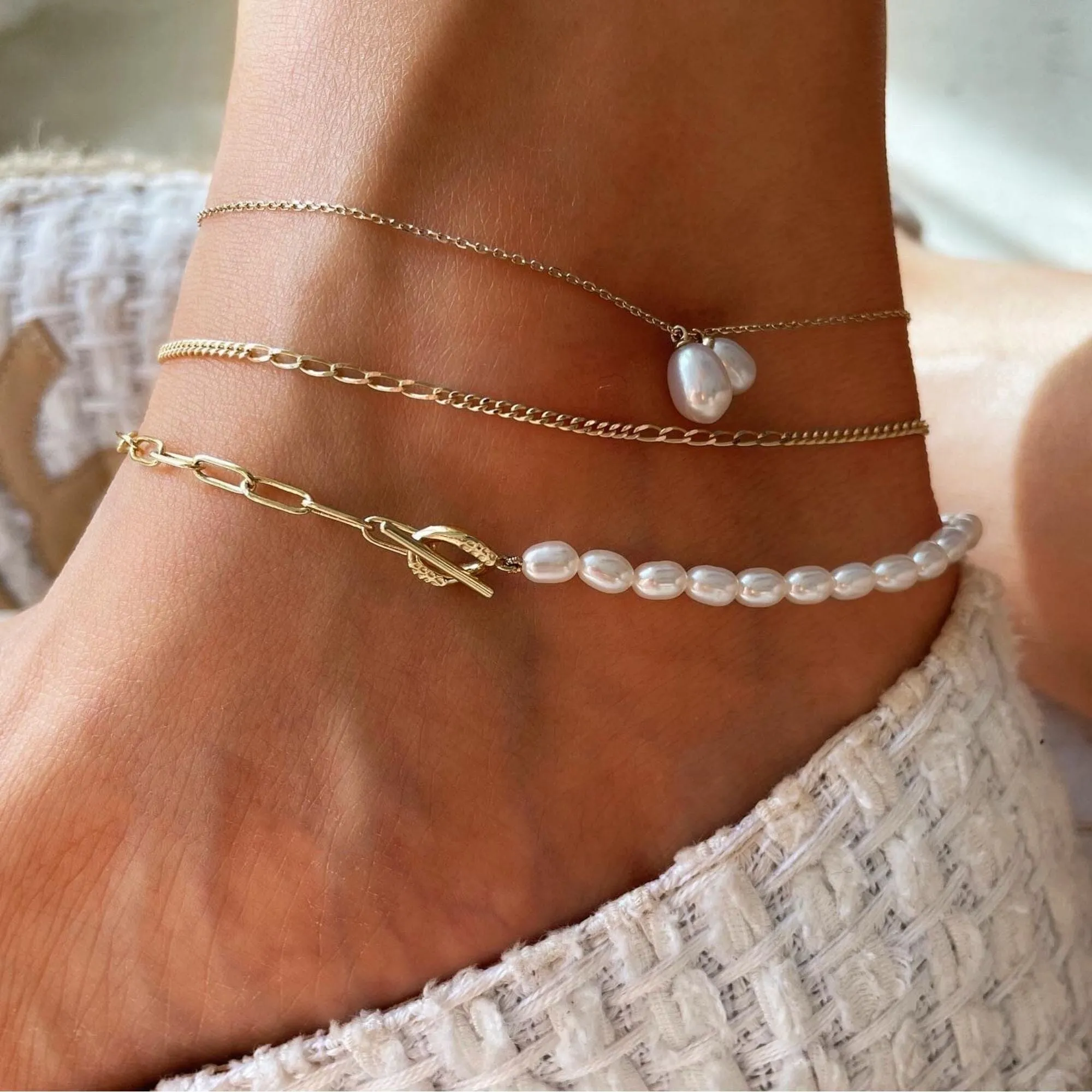 Koda ornate curb chain anklet sold by Adornmonde product image thumbnail 2