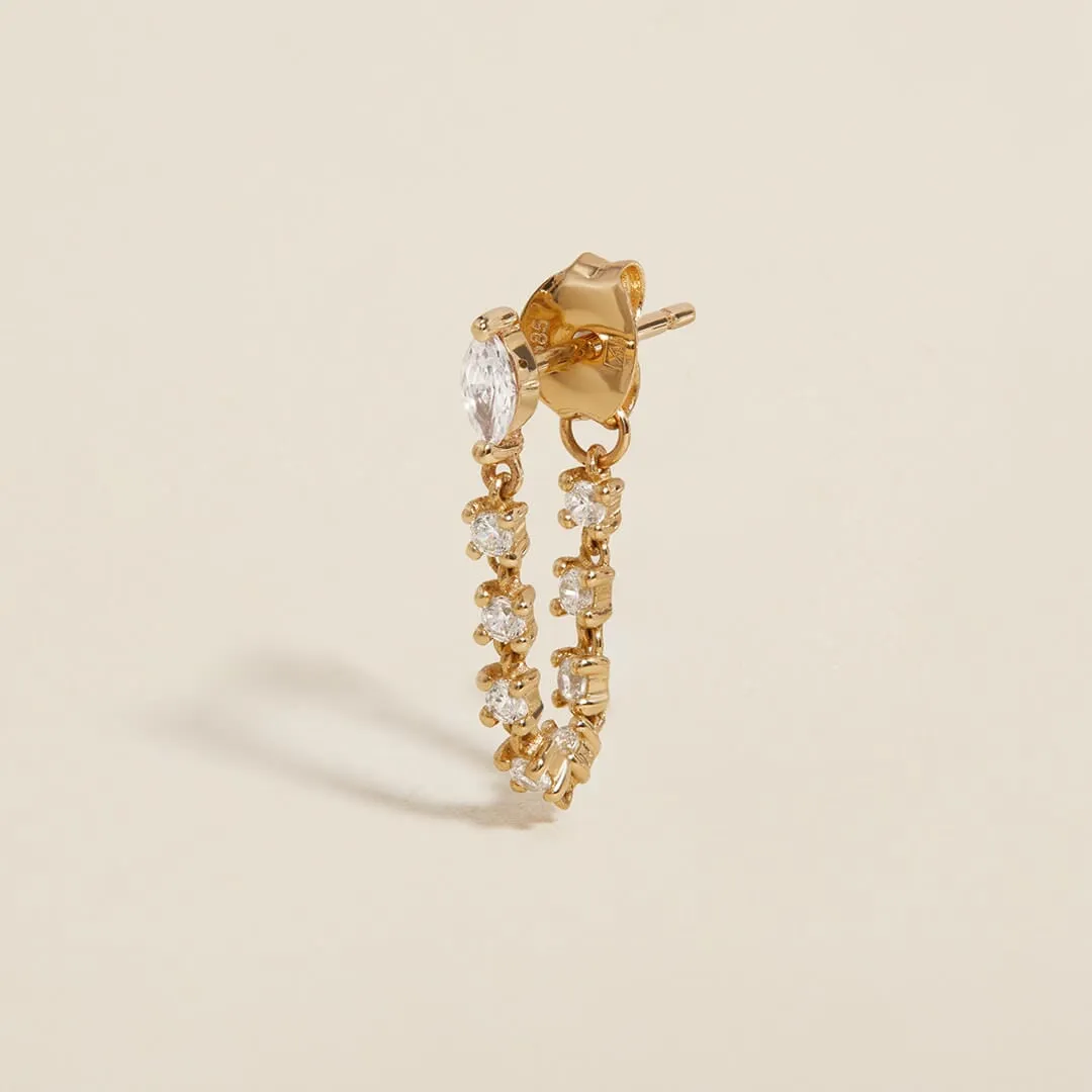 Benjamin crystal chain hoop earring sold by Adornmonde product image thumbnail 5