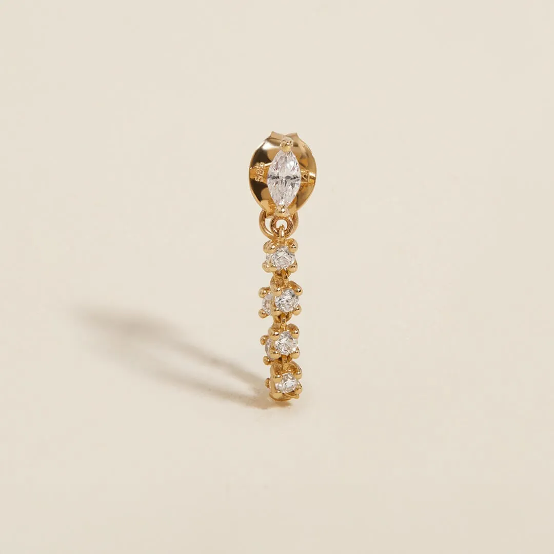 Benjamin crystal chain hoop earring sold by Adornmonde