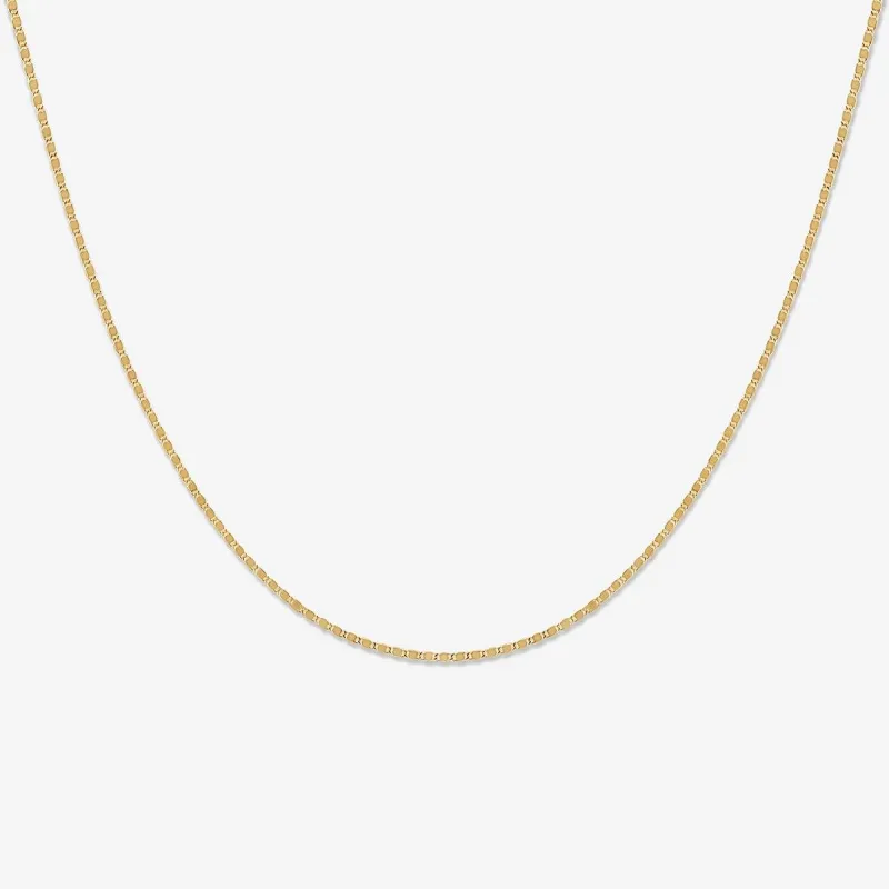 Izzy flat link chain necklace sold by Adornmonde