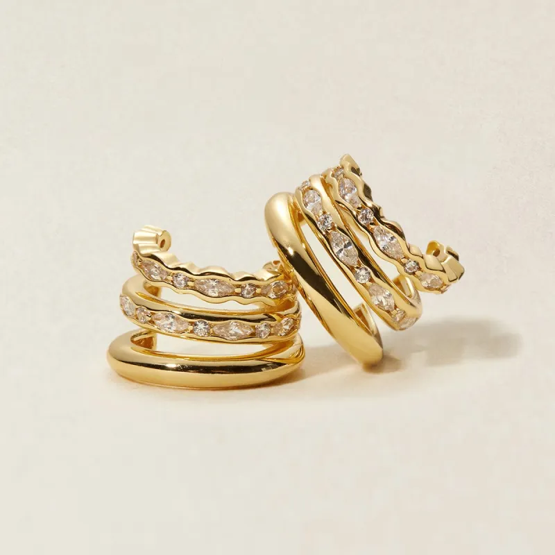 Messi triple hoop earrings sold by Adornmonde