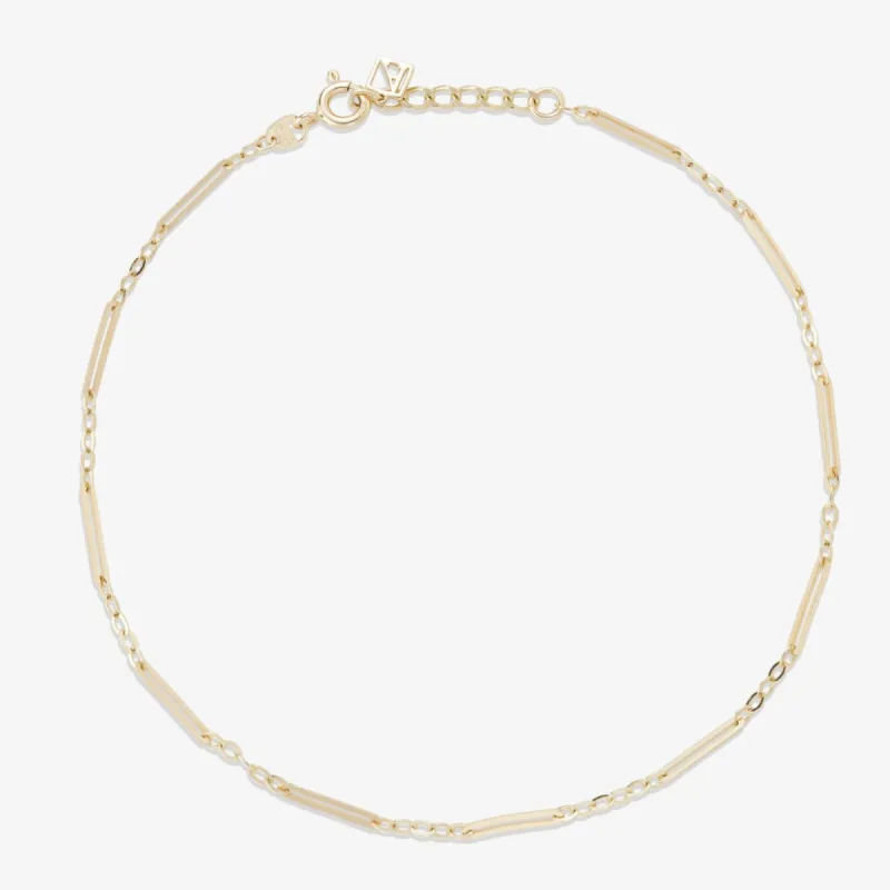 Shelby paperclip chain anklet sold by Adornmonde