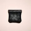 Large and small black woven pouches sold by Adornmonde