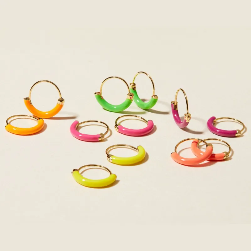 Saz neon mini hoops multipack sold by Adornmonde