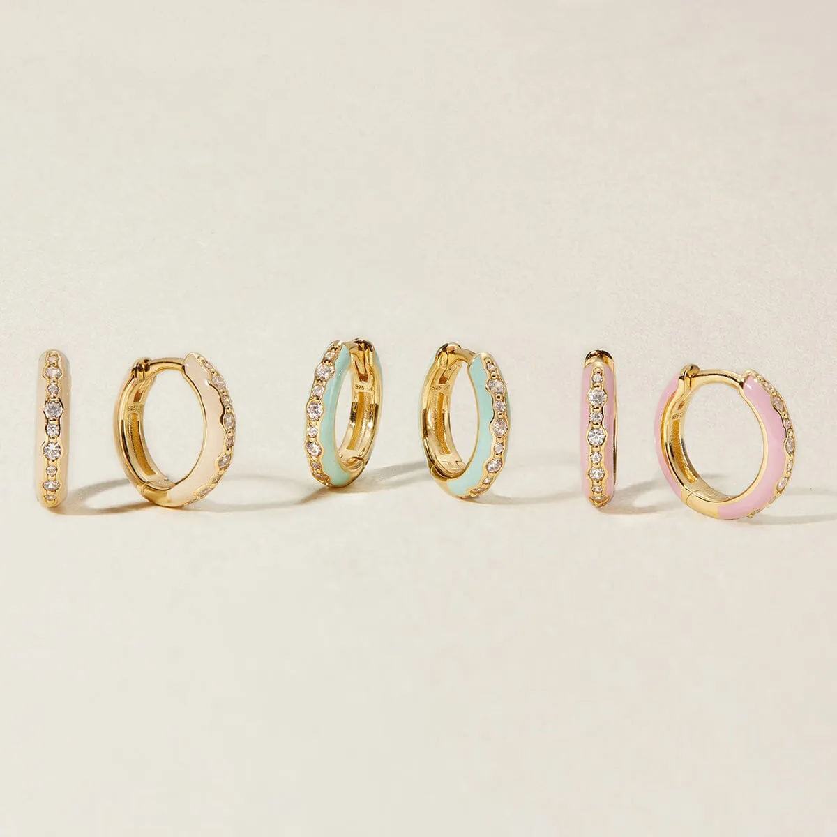 Reuben 6-piece enamel earring set sold by Adornmonde product image thumbnail 4