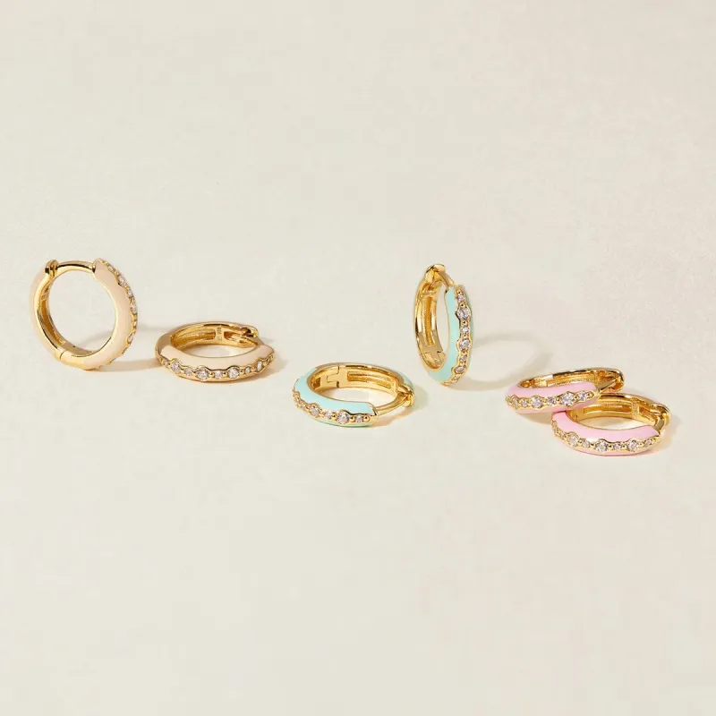 Reuben 6-piece enamel earring set sold by Adornmonde