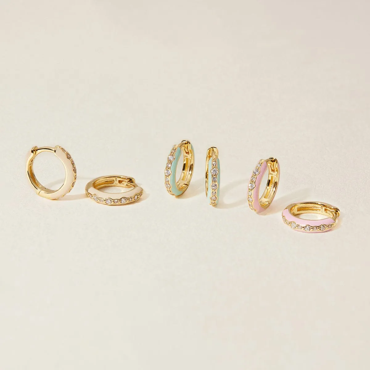 Reuben 6-piece enamel earring set sold by Adornmonde product image thumbnail 3