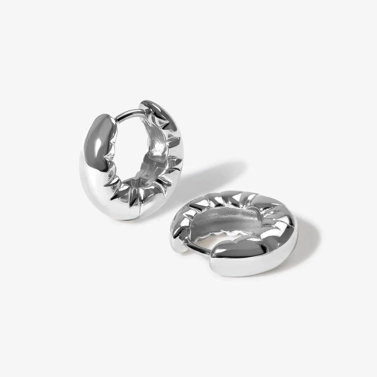 Kenny small puffy helium hoop earrings sold by Adornmonde product image thumbnail 3