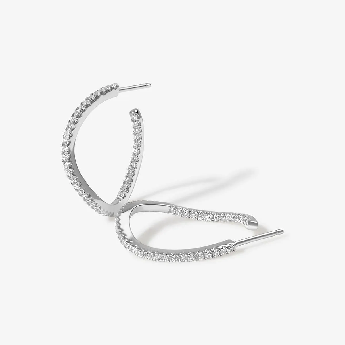 Vanh wave midi hoop earrings sold by Adornmonde