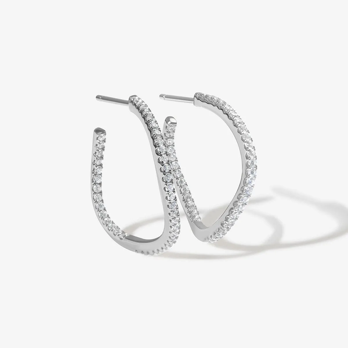 Vanh wave midi hoop earrings sold by Adornmonde product image thumbnail 4
