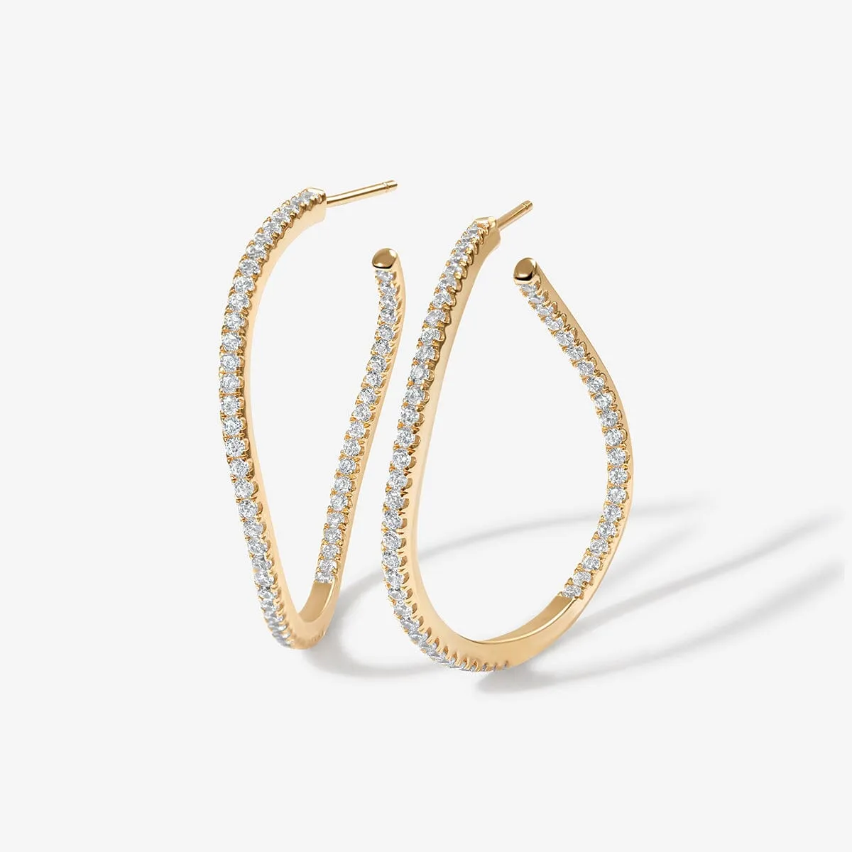 Tao wave maxi hoop earrings sold by Adornmonde product image thumbnail 4