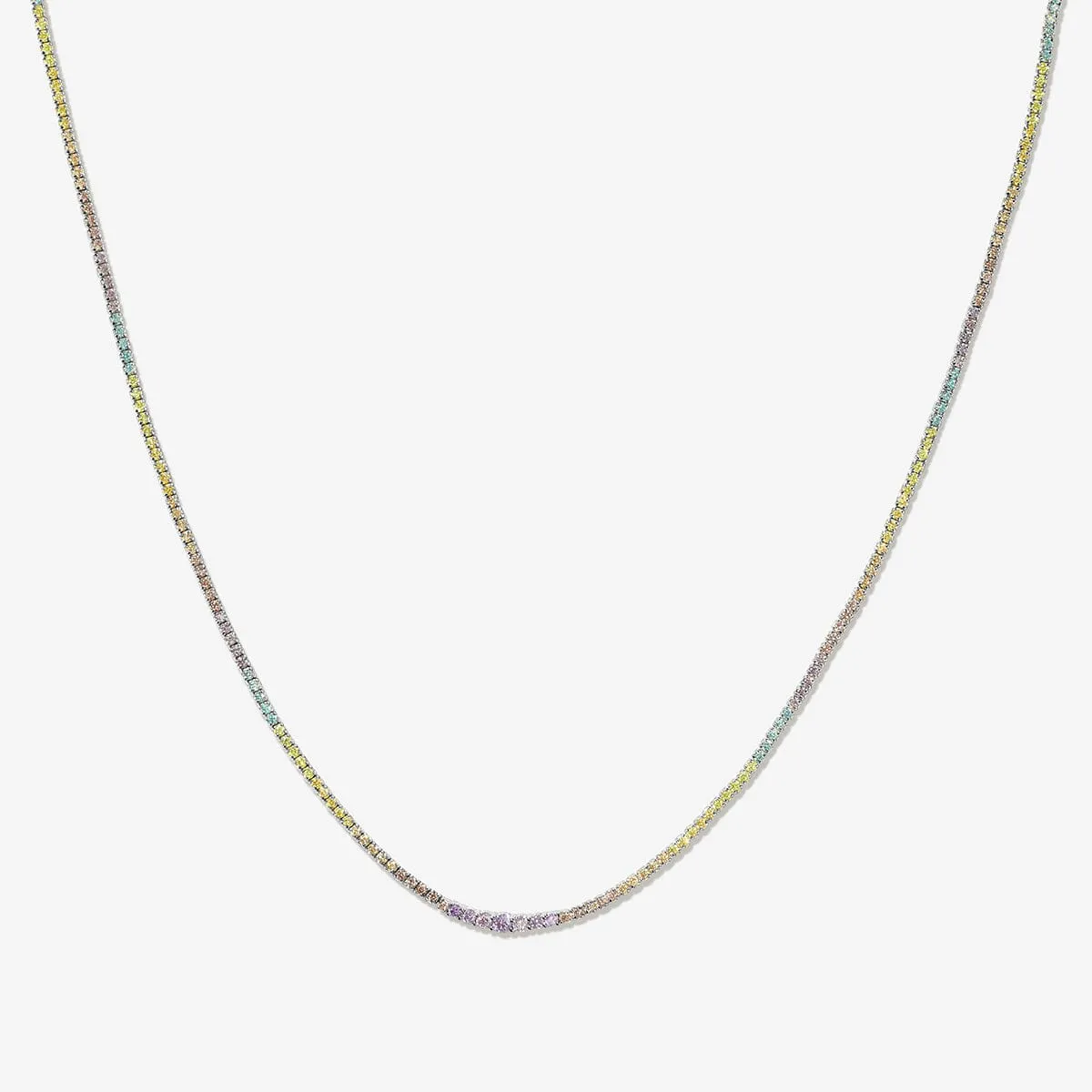 Hanley rainbow tennis necklace sold by Adornmonde
