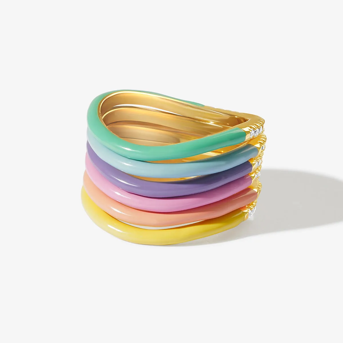 Egor enamel 6-piece ring set sold by Adornmonde product image thumbnail 3