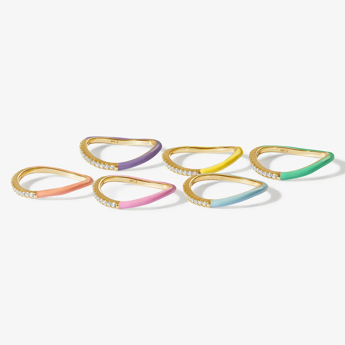 Egor enamel 6-piece ring set sold by Adornmonde product image thumbnail 5