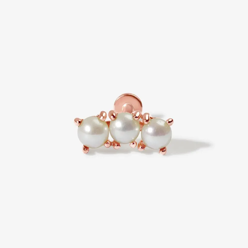 Batti triple pearl piercing sold by Adornmonde