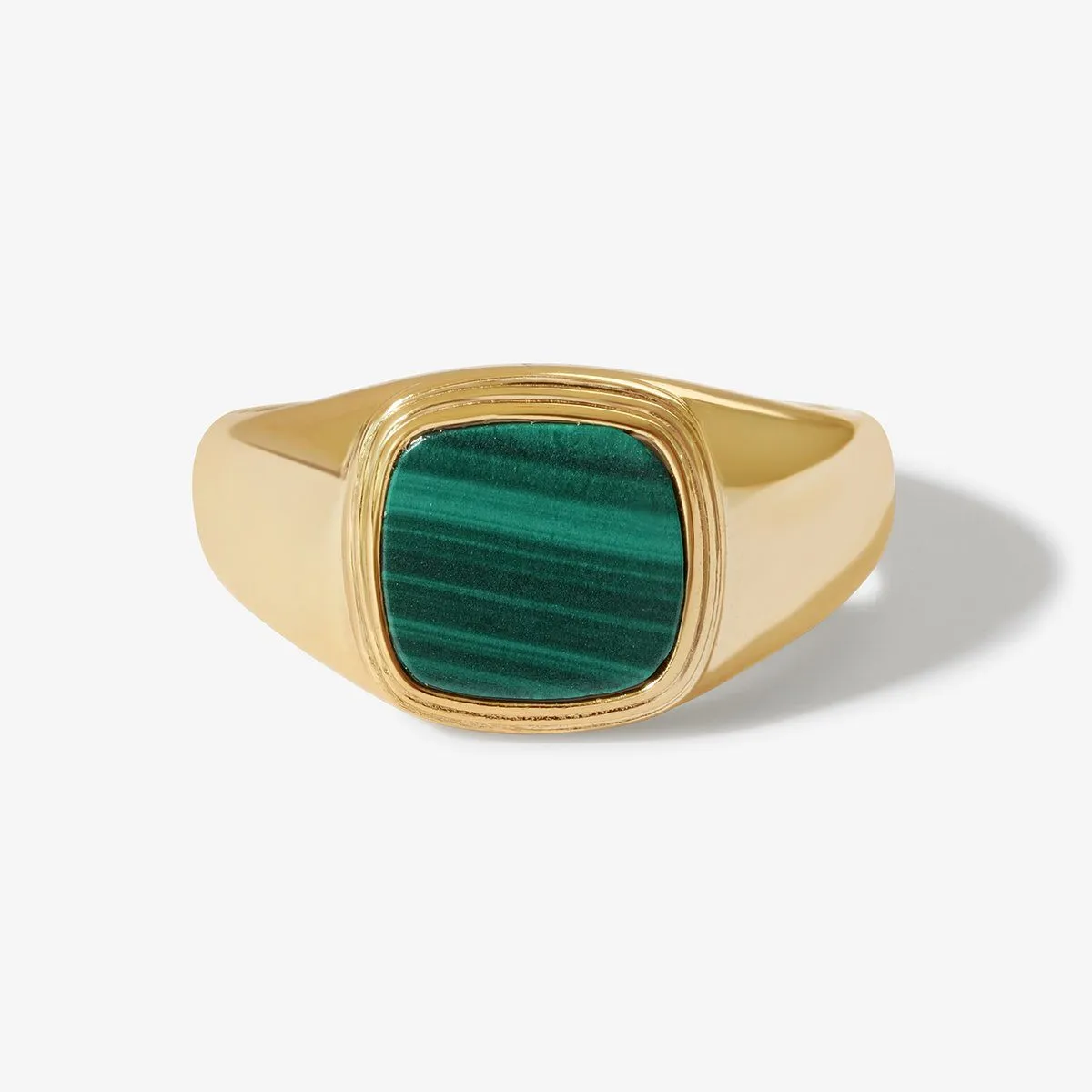 Saburo malachite signet ring sold by Adornmonde