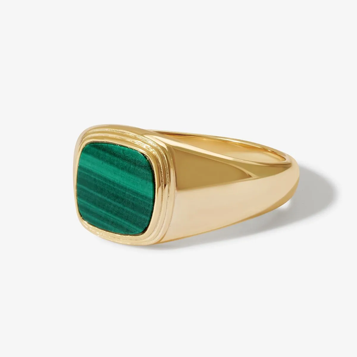 Saburo malachite signet ring sold by Adornmonde product image thumbnail 3