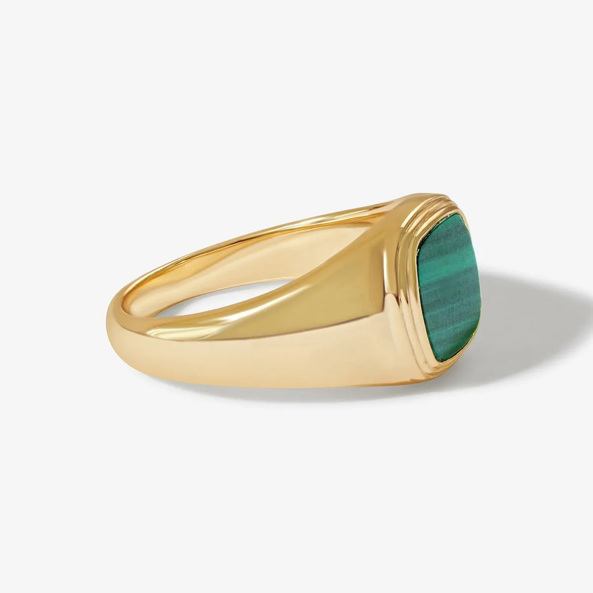 Saburo malachite signet ring sold by Adornmonde product image thumbnail 4