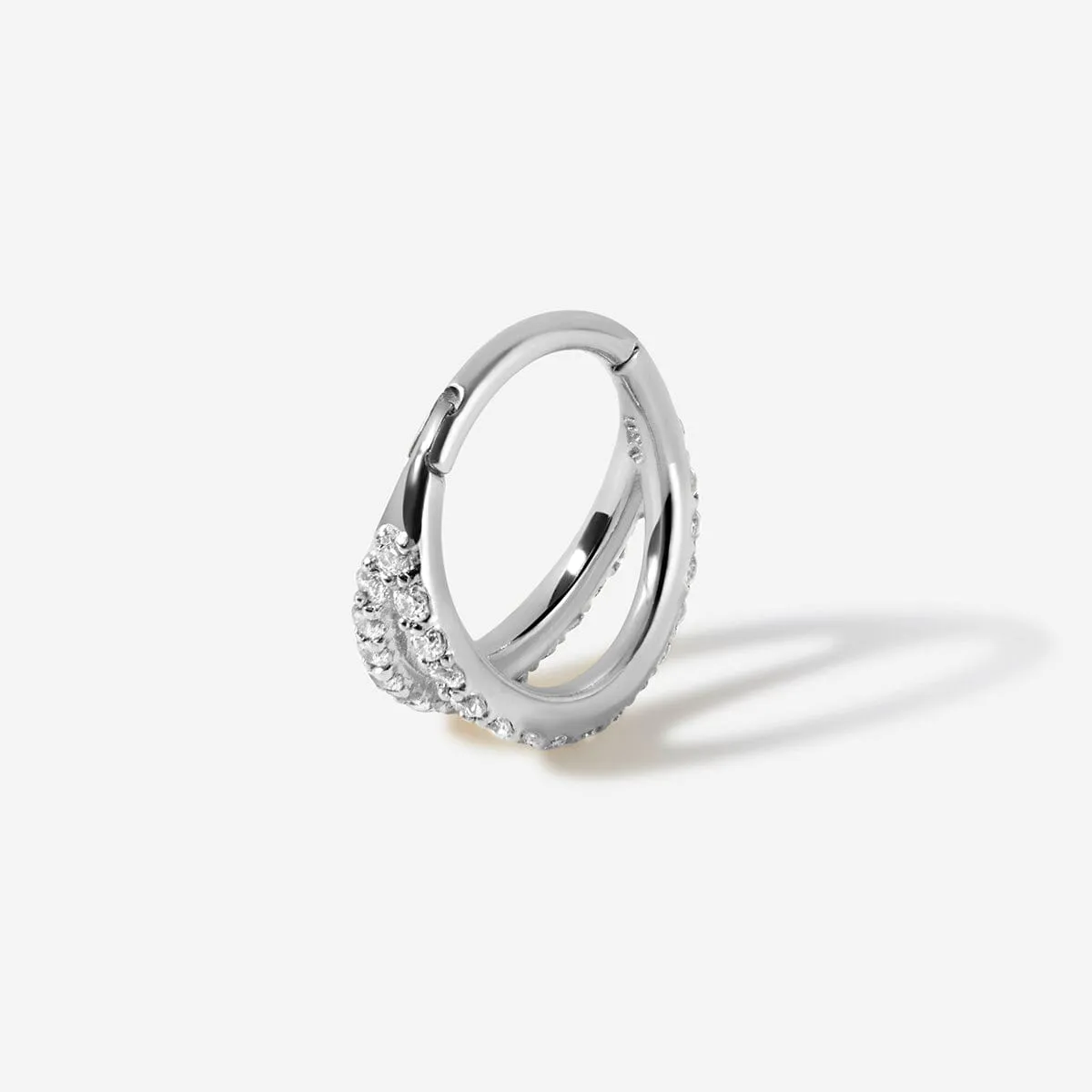 Rhea frosted cage clicker hoop sold by Adornmonde