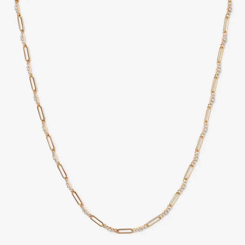 Kahl single link paperclip chain necklace sold by Adornmonde