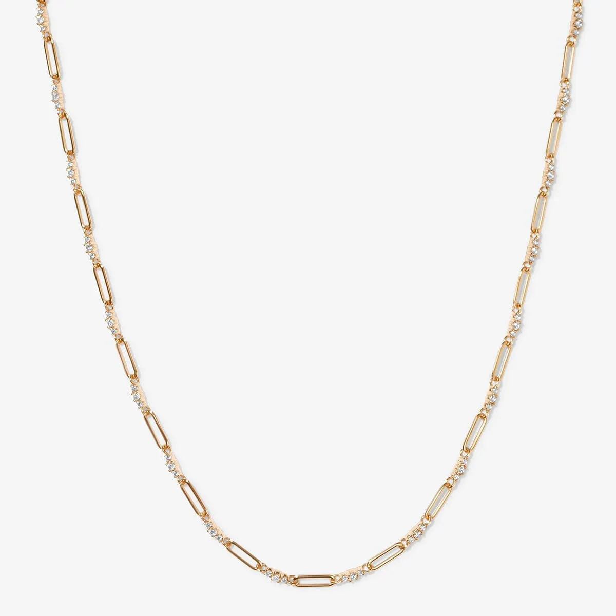 Kahl single link paperclip chain necklace sold by Adornmonde
