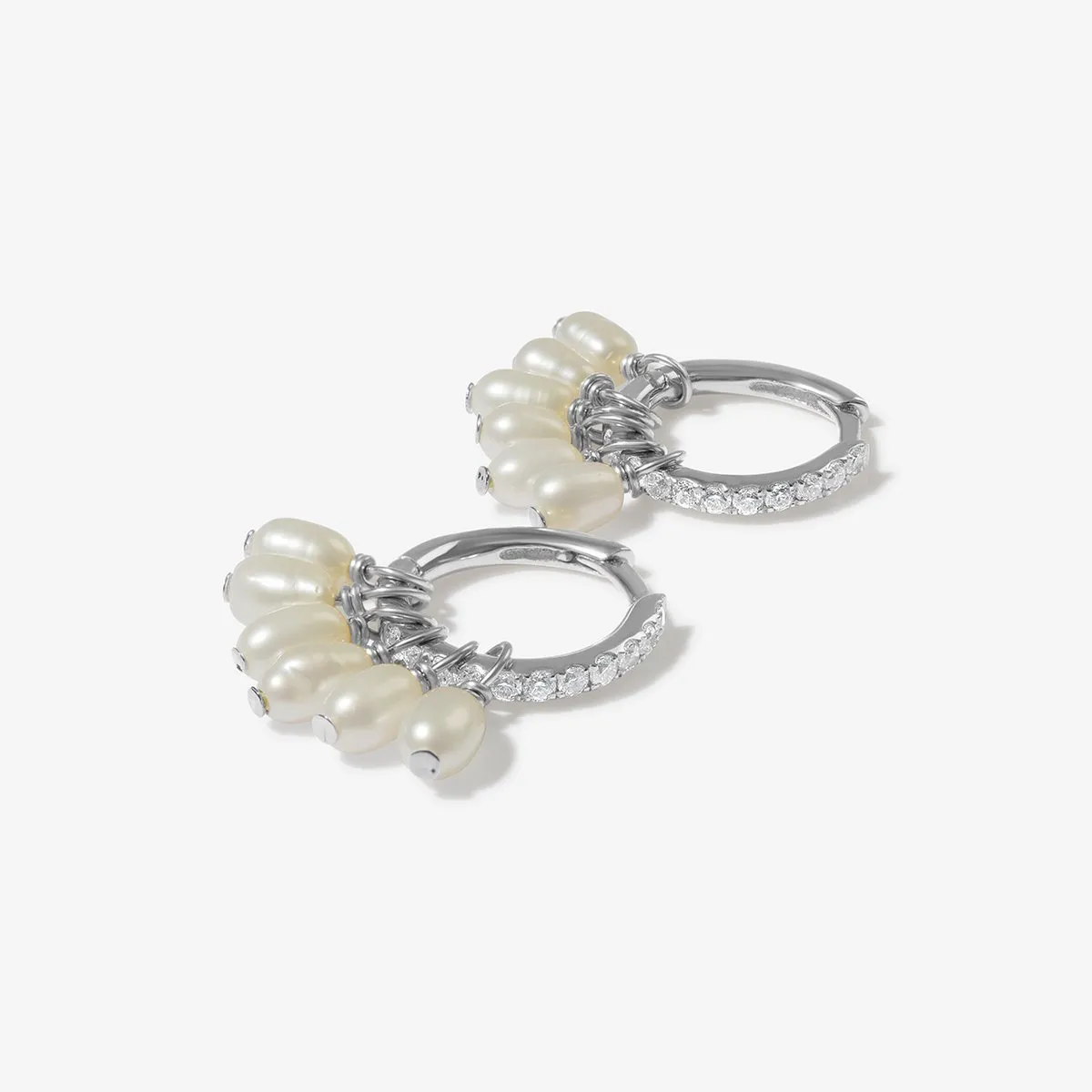 Kalel pearl huggie earrings sold by Adornmonde