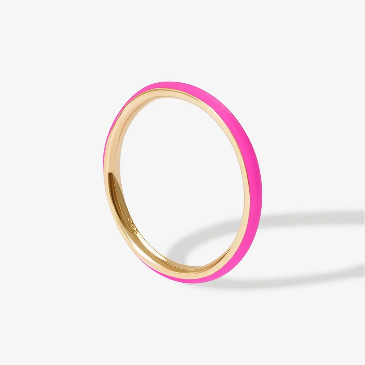 Ride neon pink enamel ring sold by Adornmonde product image thumbnail 4