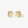 Johnnie round quilted huggie earrings sold by Adornmonde