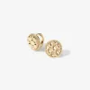 Johnnie round quilted huggie earrings sold by Adornmonde