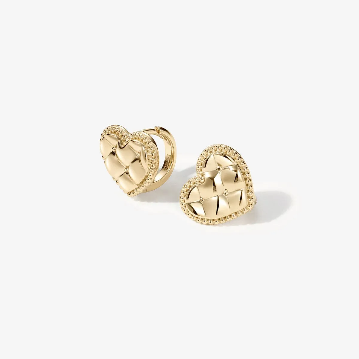 Ralph heart quilted huggie earrings sold by Adornmonde product image thumbnail 5