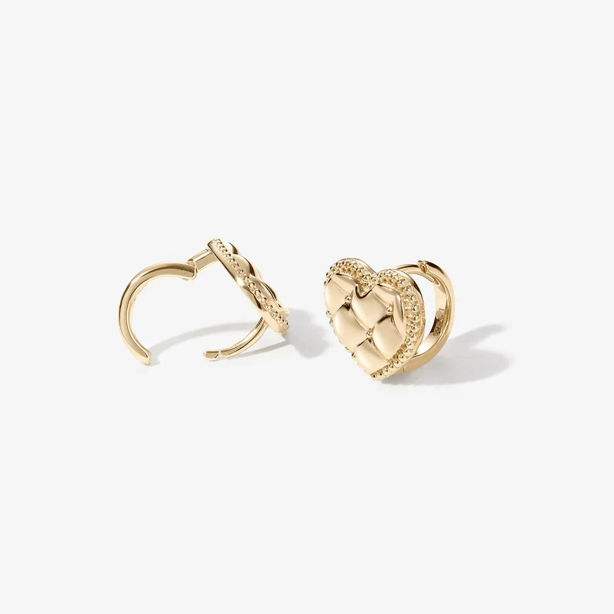 Ralph heart quilted huggie earrings sold by Adornmonde product image thumbnail 3