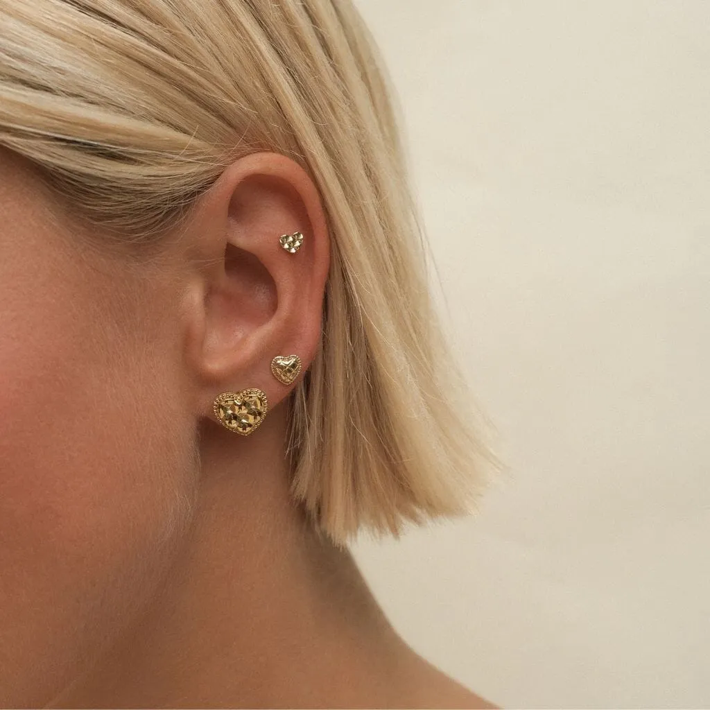 Ralph heart quilted huggie earrings sold by Adornmonde product image thumbnail 2