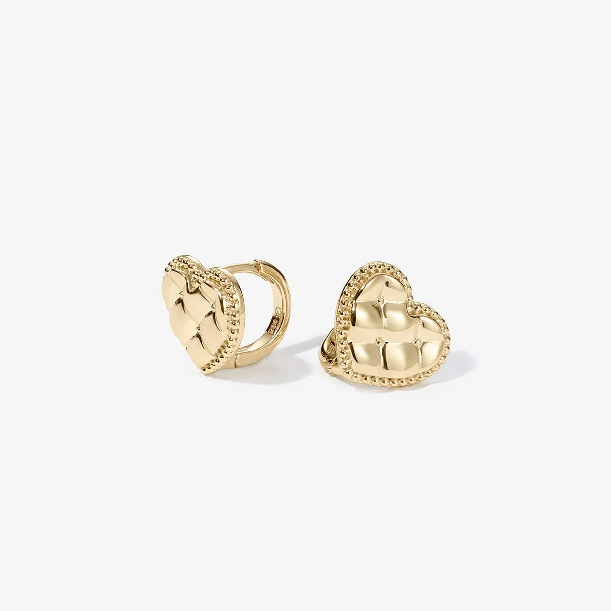 Ralph heart quilted huggie earrings sold by Adornmonde product image thumbnail 4