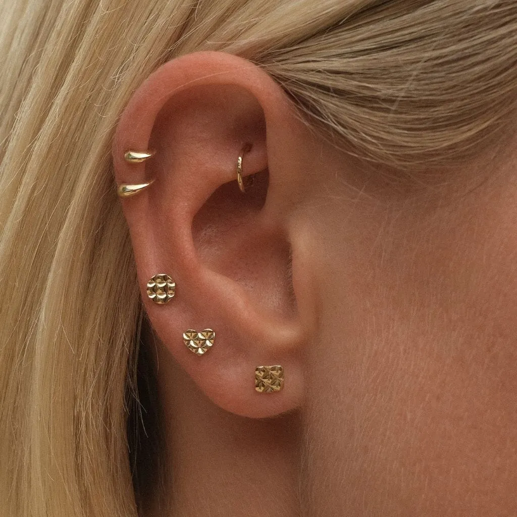 Day heart quilted piercing sold by Adornmonde product image thumbnail 2