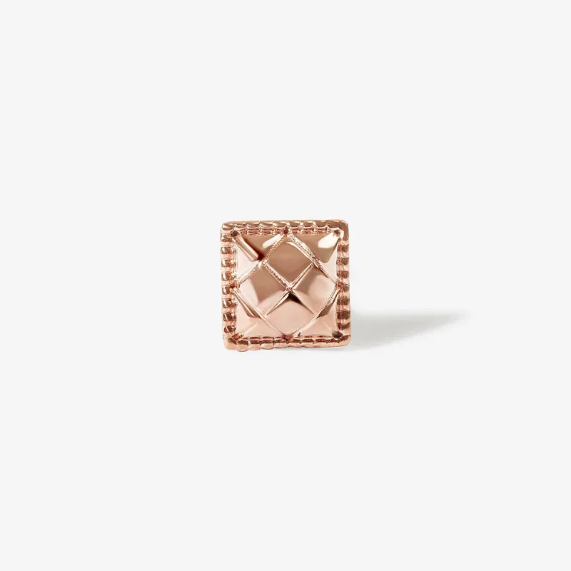Bardot square quilted piercing sold by Adornmonde