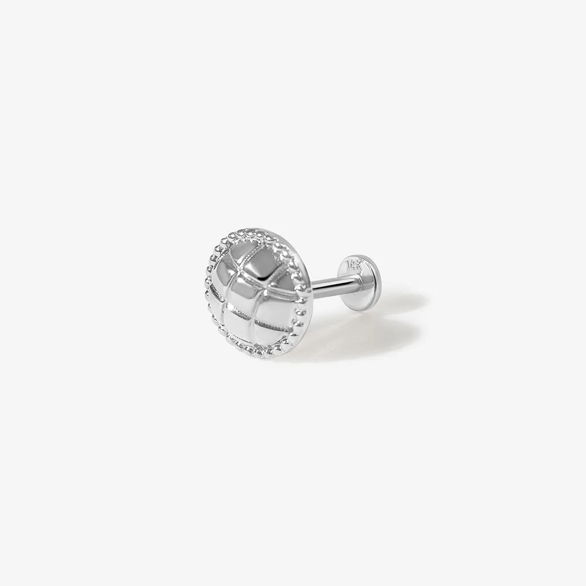 Loren round quilted piercing sold by Adornmonde product image thumbnail 4