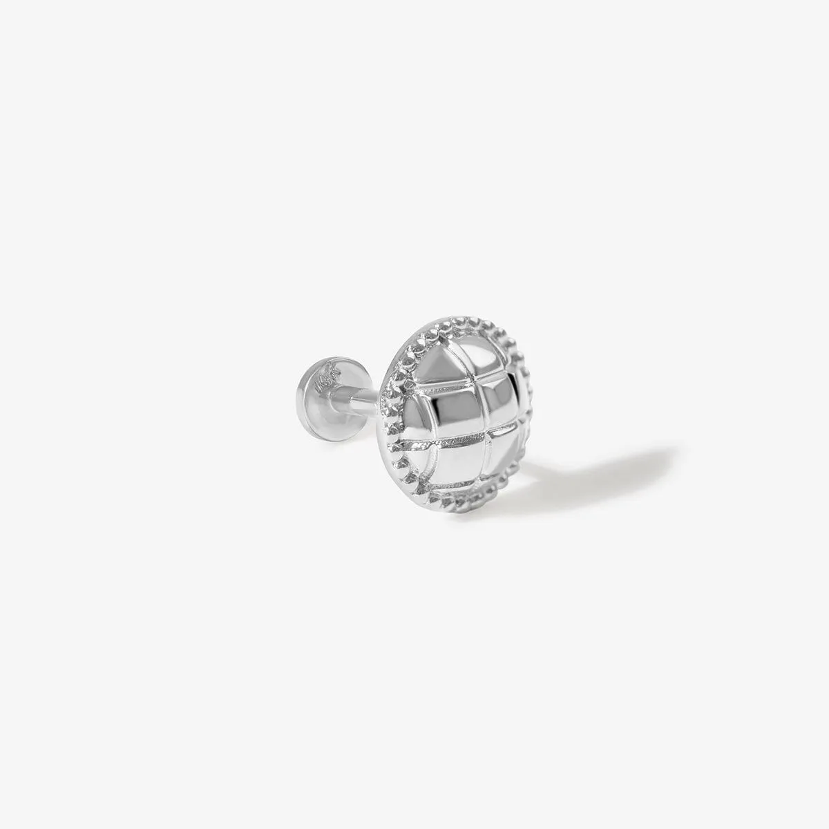 Loren round quilted piercing sold by Adornmonde product image thumbnail 3