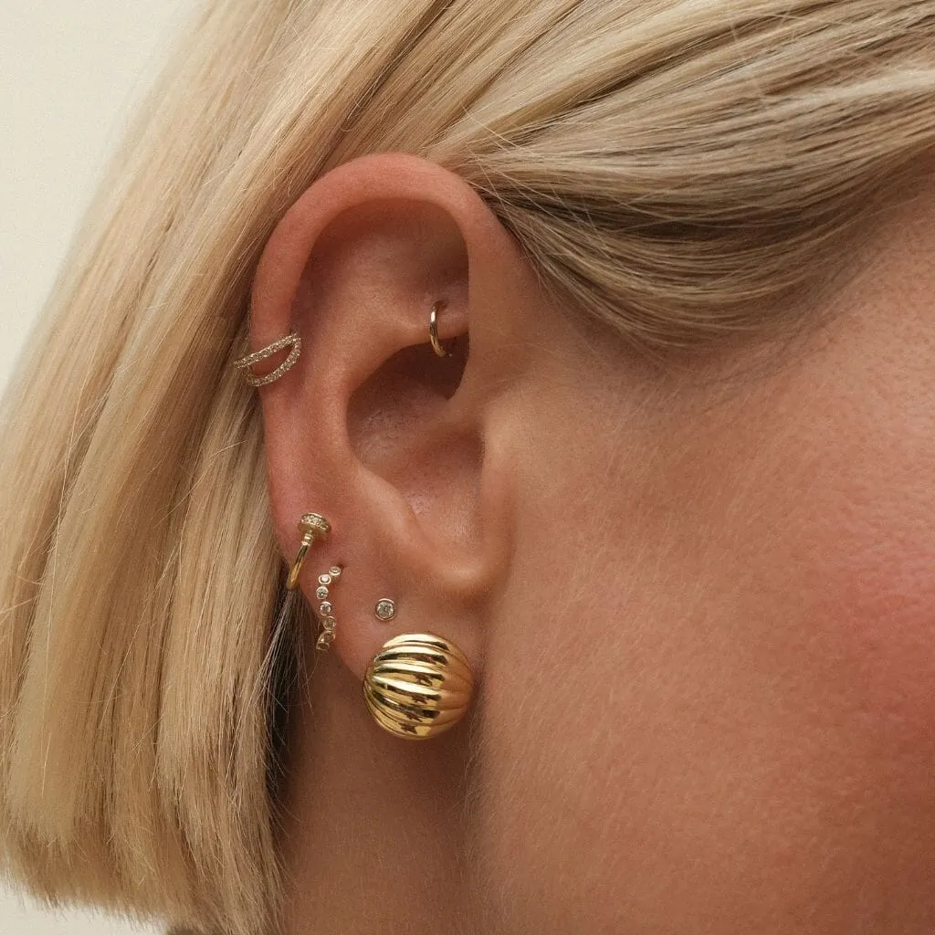 Klaus ball huggie earrings sold by Adornmonde product image thumbnail 3