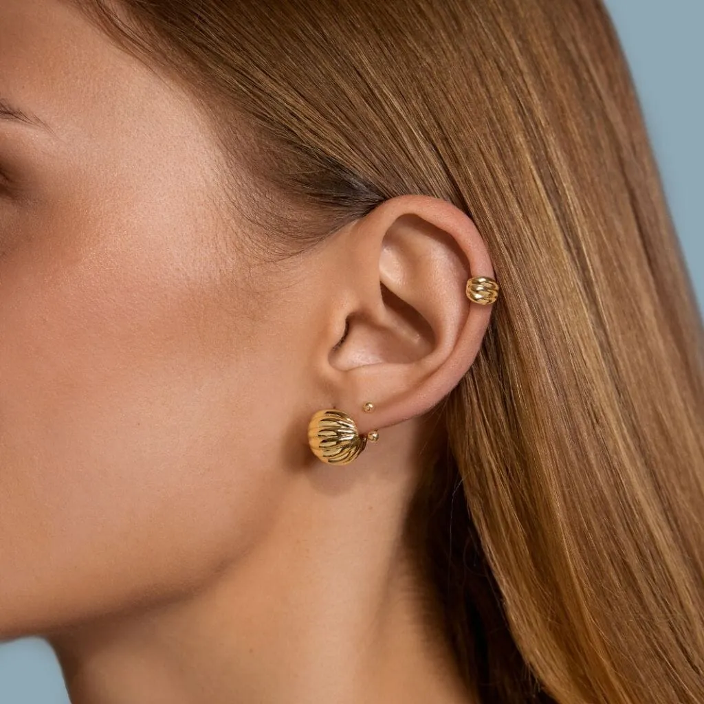 Klaus ball huggie earrings sold by Adornmonde product image thumbnail 2