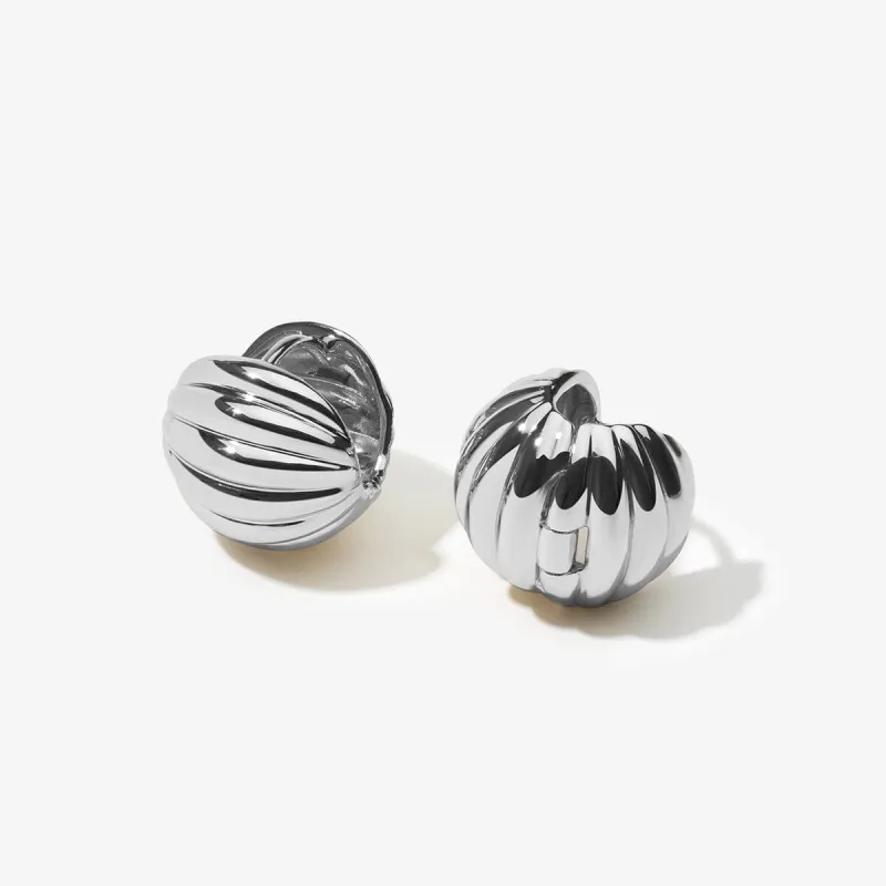 Klaus ball huggie earrings sold by Adornmonde