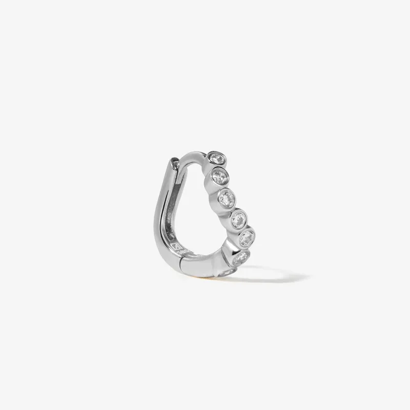 Alfred diamond mini hoop piercing sold by Adornmonde