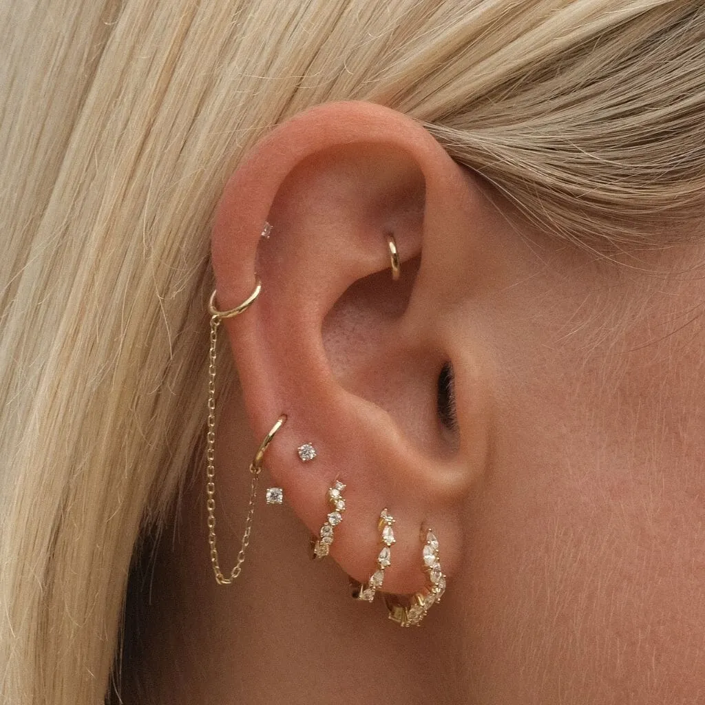 Cloud chain hoop earring sold by Adornmonde product image thumbnail 2