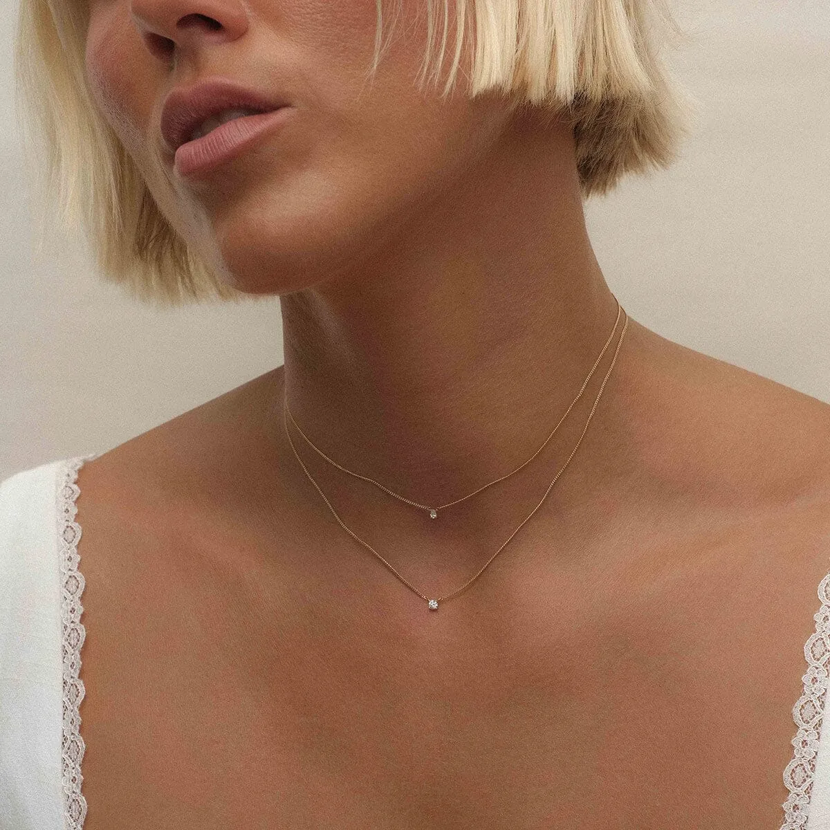 Knoxx round diamond necklace sold by Adornmonde product image thumbnail 2