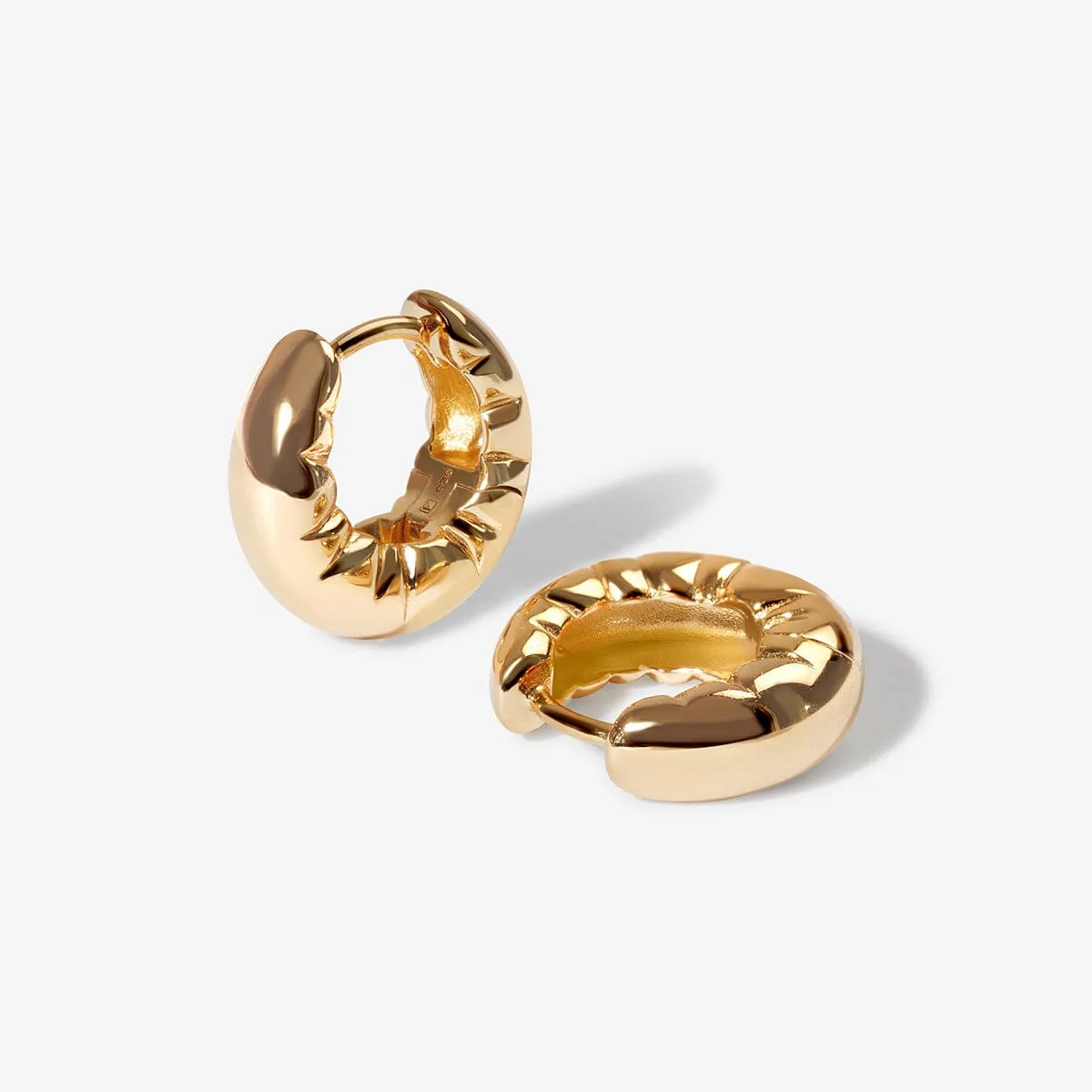 Kenny small puffy helium hoop earrings sold by Adornmonde product image thumbnail 4