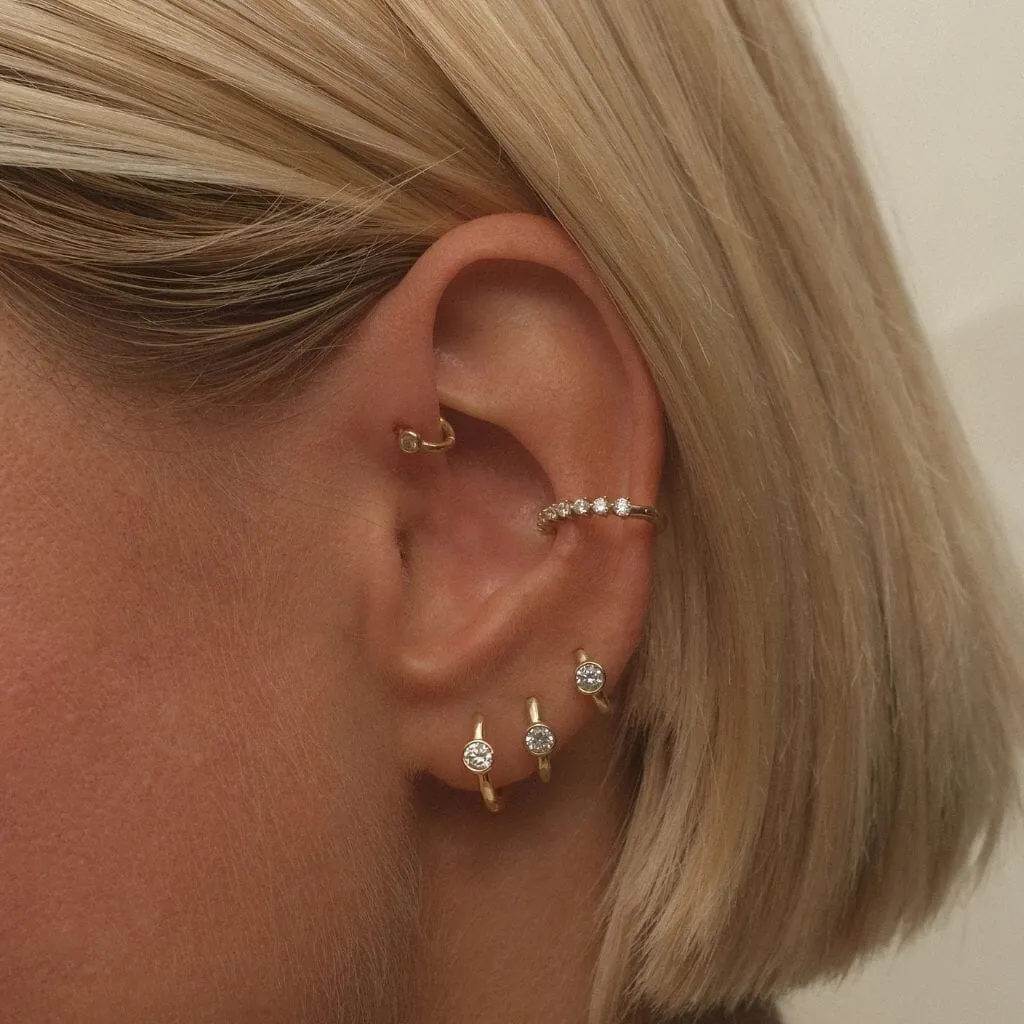 Lotto diamond hoop piercing sold by Adornmonde product image thumbnail 2