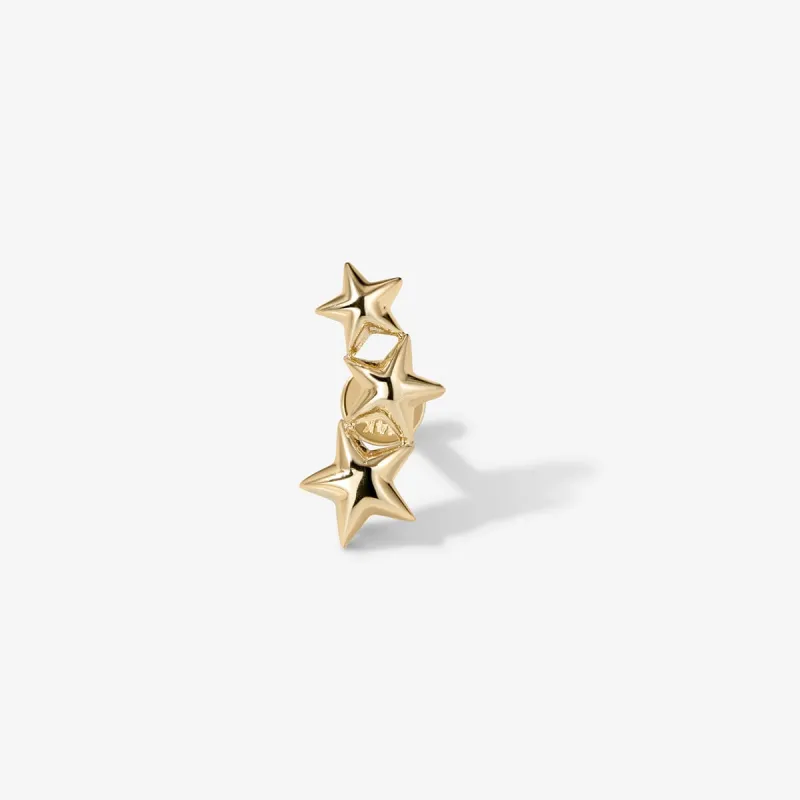 Lebron triple star piercing sold by Adornmonde