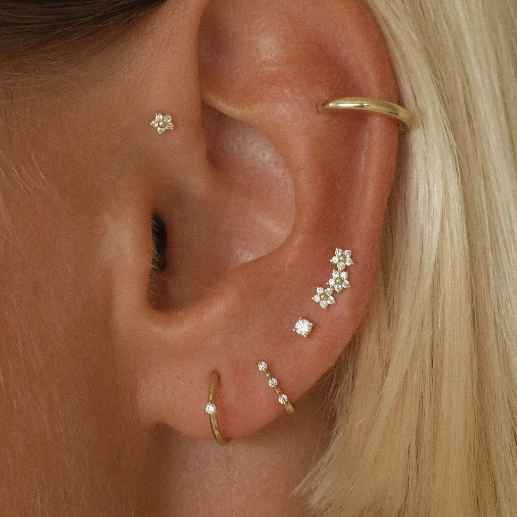 Alex micro flower piercing sold by Adornmonde product image thumbnail 2
