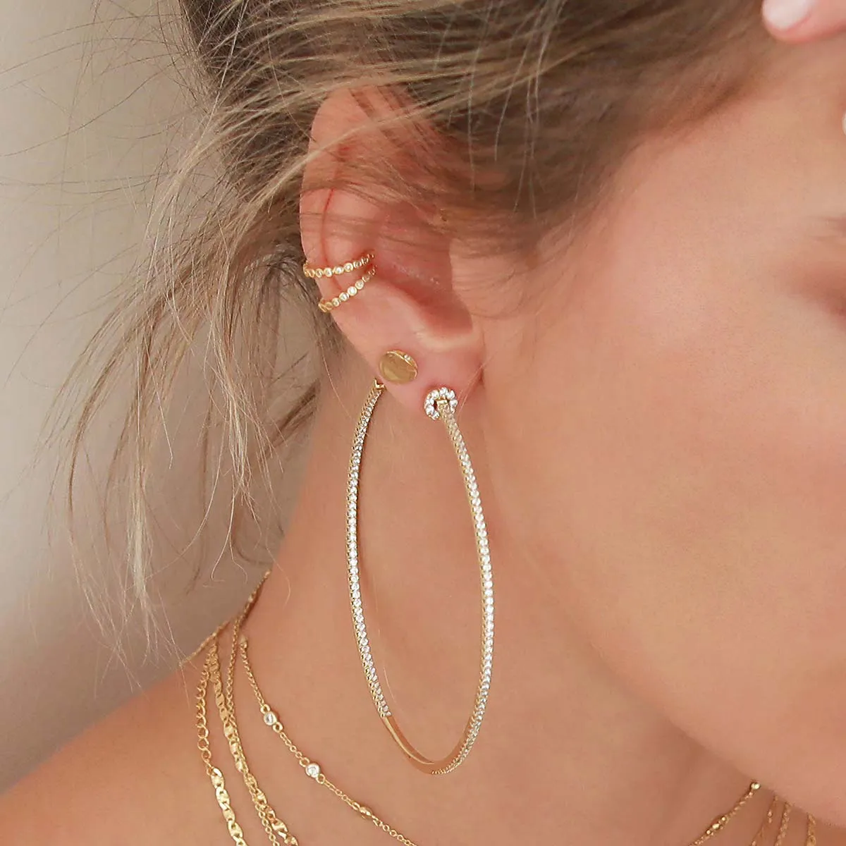 Coen hoop earrings sold by Adornmonde product image thumbnail 2