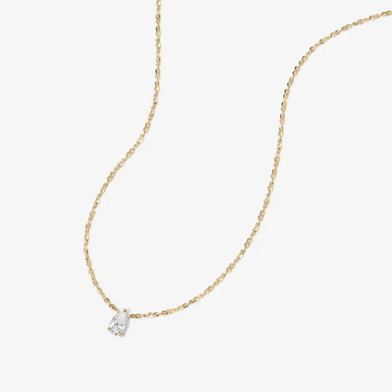 Owen pear diamond necklace sold by Adornmonde