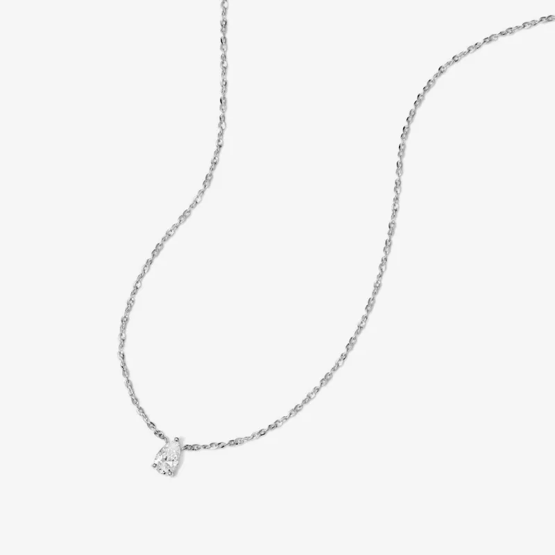 Owen pear diamond necklace sold by Adornmonde